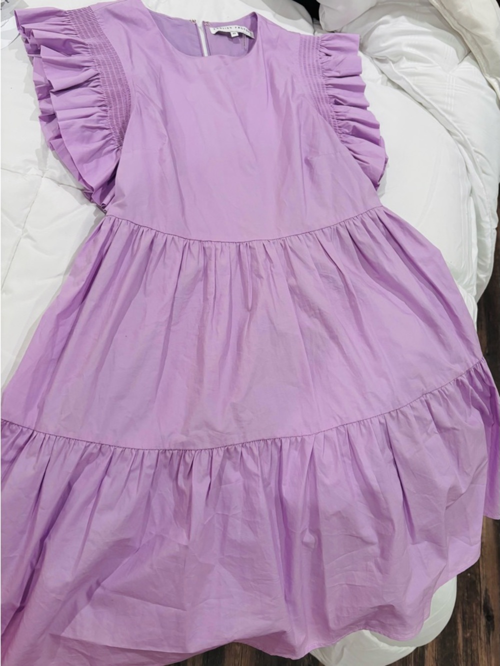 Lilac Ruffle-Sleeve English factory Summer Party Dress